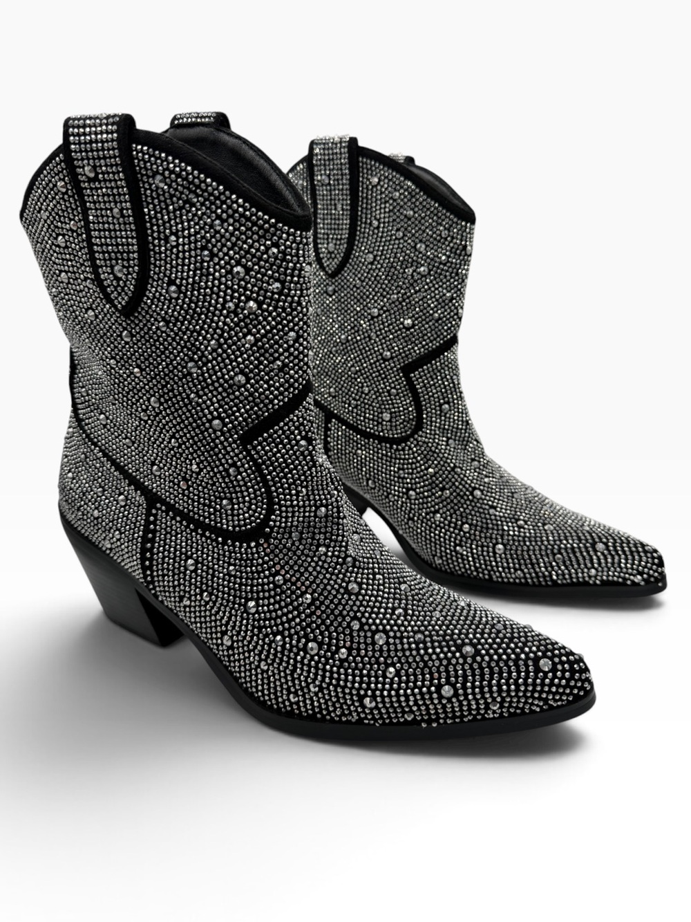 Sparkly Western Ankle Boots - Size 7